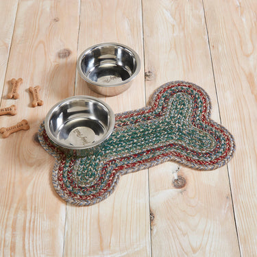 Multi Indoor/Outdoor Medium Bone Shape Braided Rug 11.5